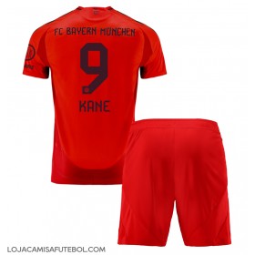 Camisa de Futebol Bayern Munich Harry Kane #9 Equipamento Principal Infantil 2024-25 Manga Curta (+ Calças curtas)